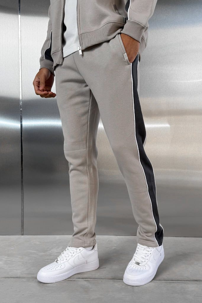 Panelled Straight Leg Jogger - Grey