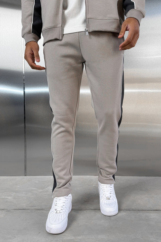Panelled Straight Leg Jogger - Grey