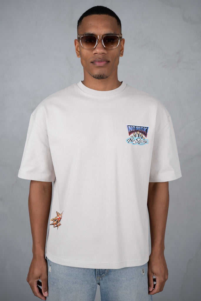 No Risk No Story Boxy T-Shirt - Stone