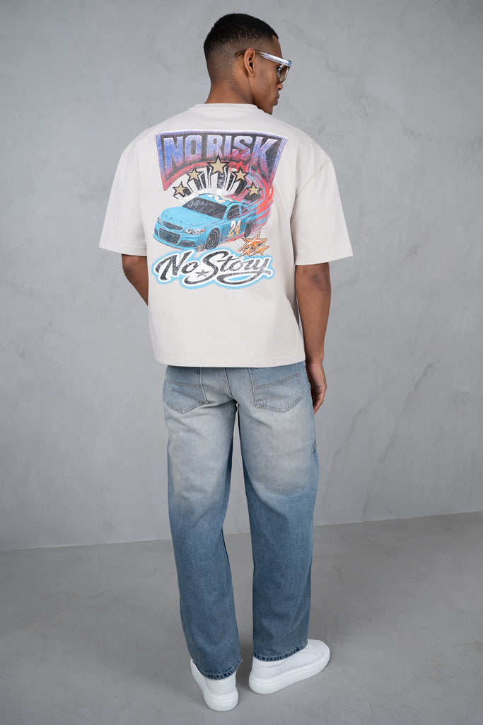 No Risk No Story Boxy T-Shirt - Stone