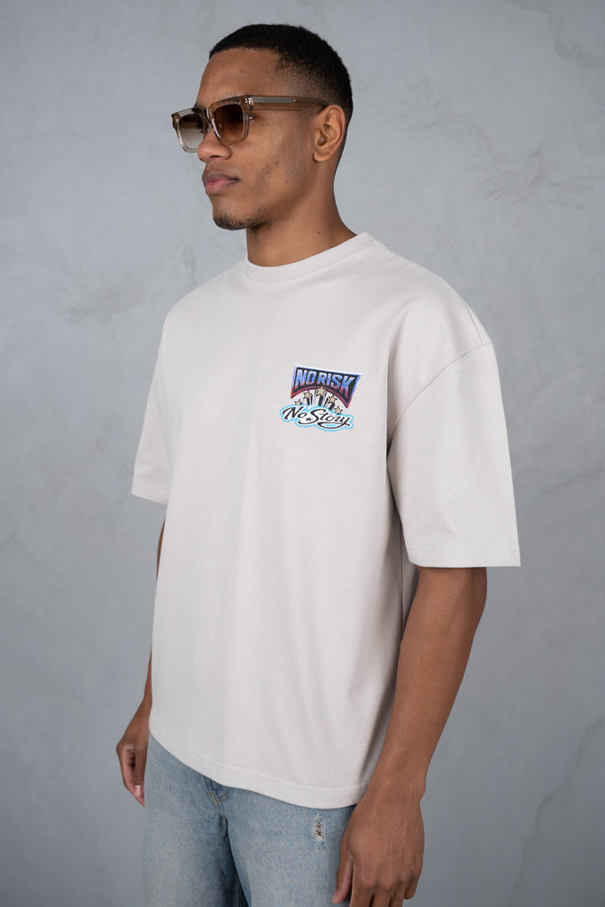 No Risk No Story Boxy T-Shirt - Stone