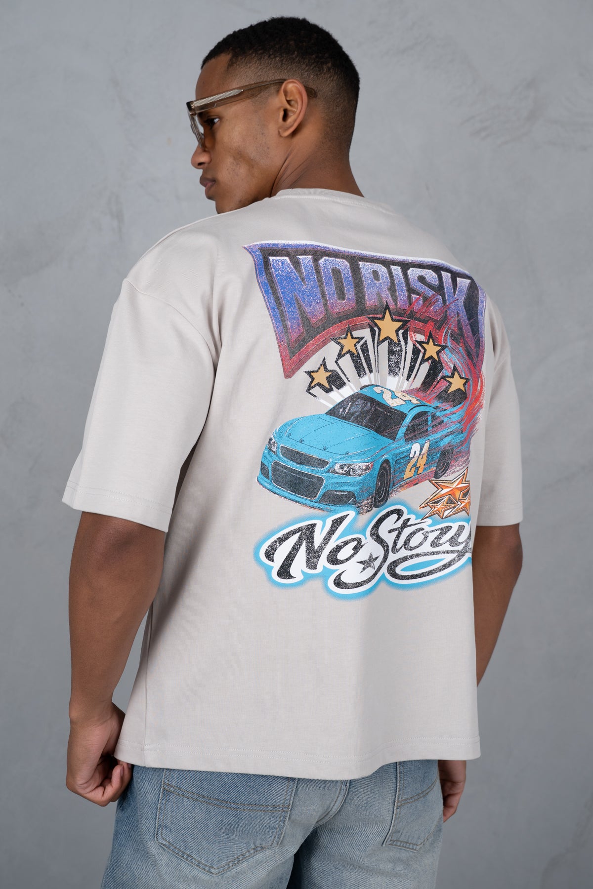 No Risk No Story Boxy T-Shirt - Stone