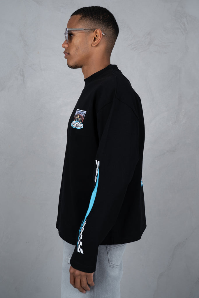 No Risk No Story Boxy Long Sleeve T-Shirt - Black