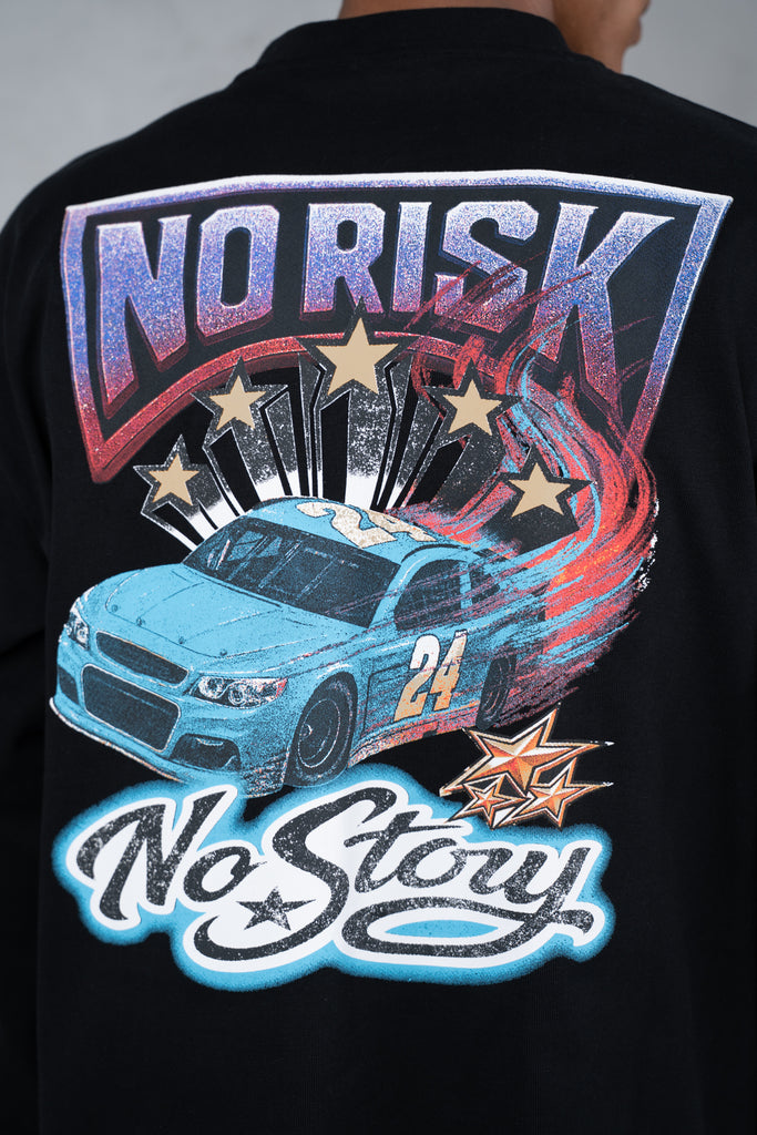 No Risk No Story Boxy Long Sleeve T-Shirt - Black