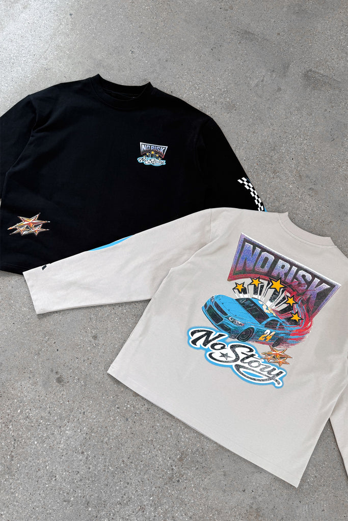 No Risk No Story Boxy Long Sleeve T-Shirt - Black