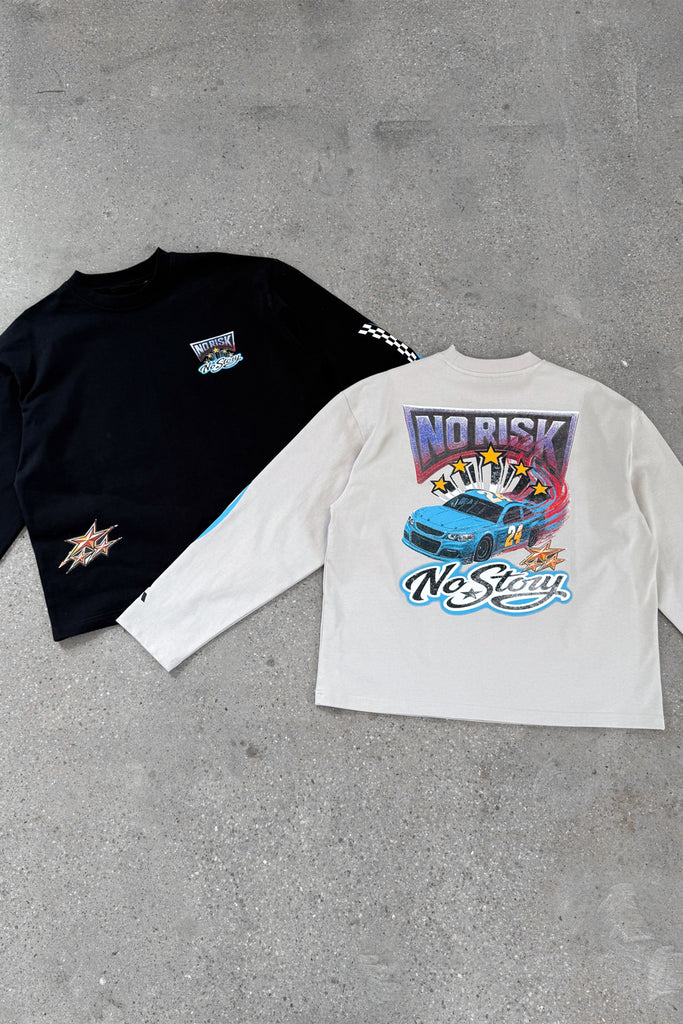 No Risk No Story Boxy Long Sleeve T-Shirt - Black