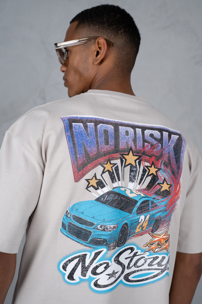 No Risk No Story Boxy T-Shirt - Stone