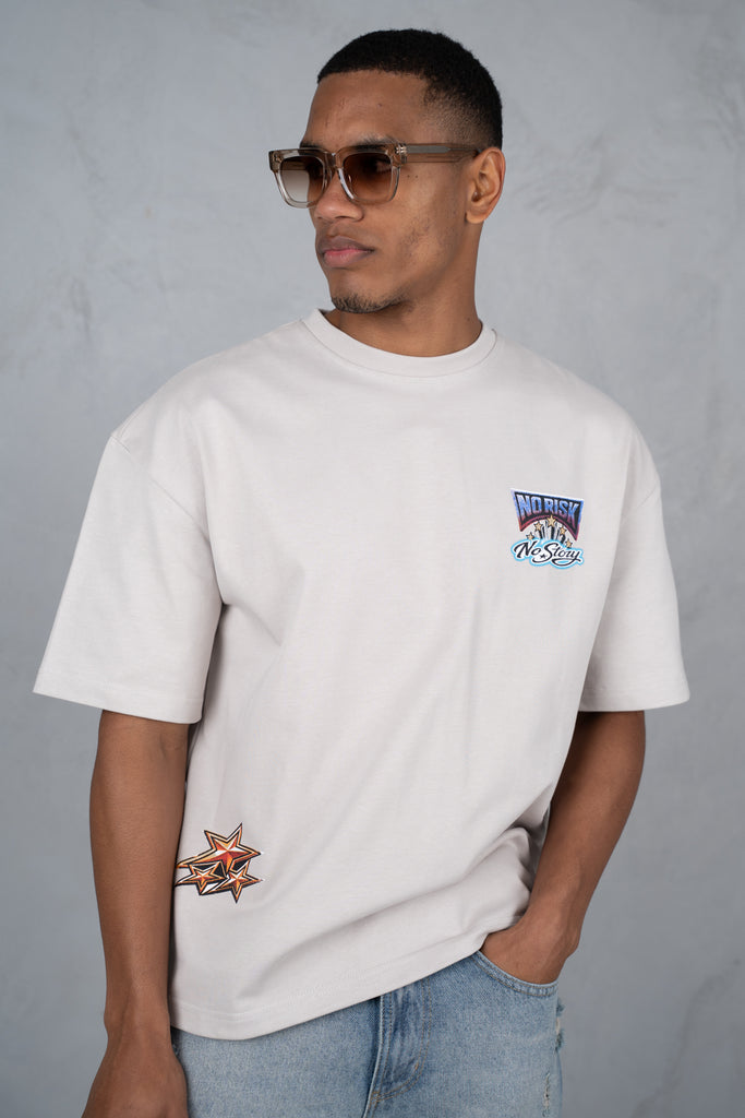 No Risk No Story Boxy T-Shirt - Stone