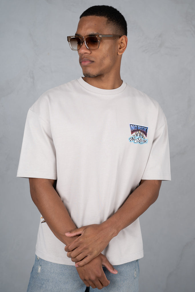 No Risk No Story Boxy T-Shirt - Stone