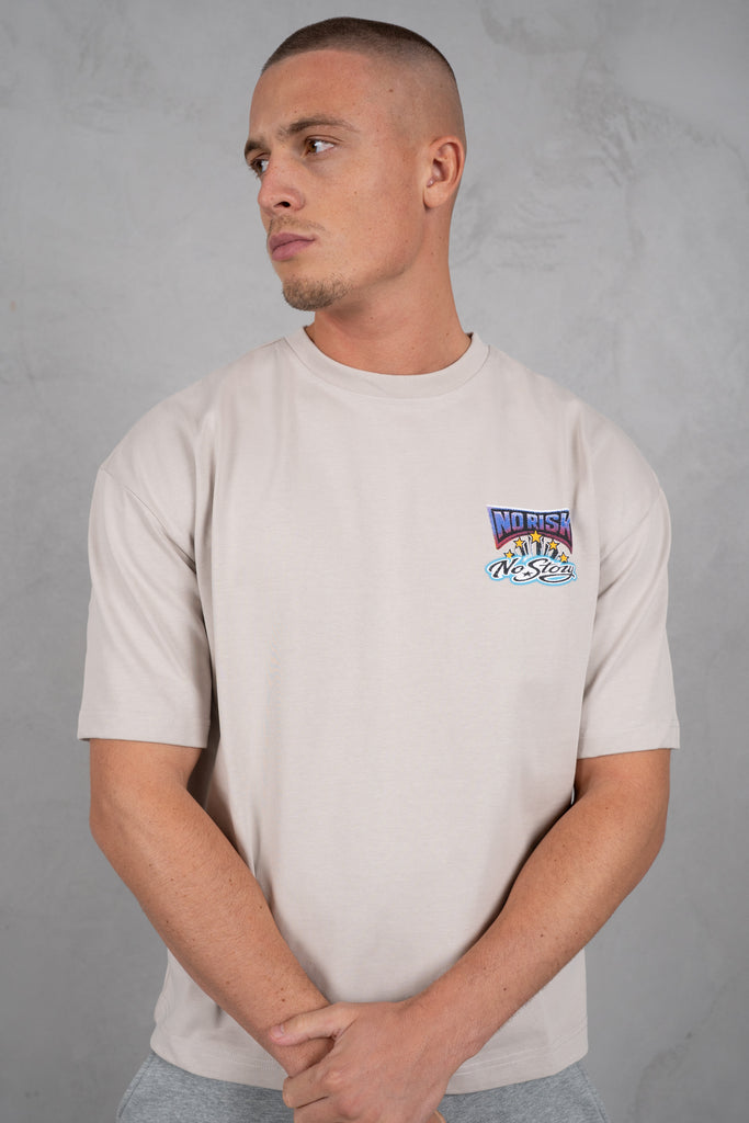 No Risk No Story Boxy T-Shirt - Stone