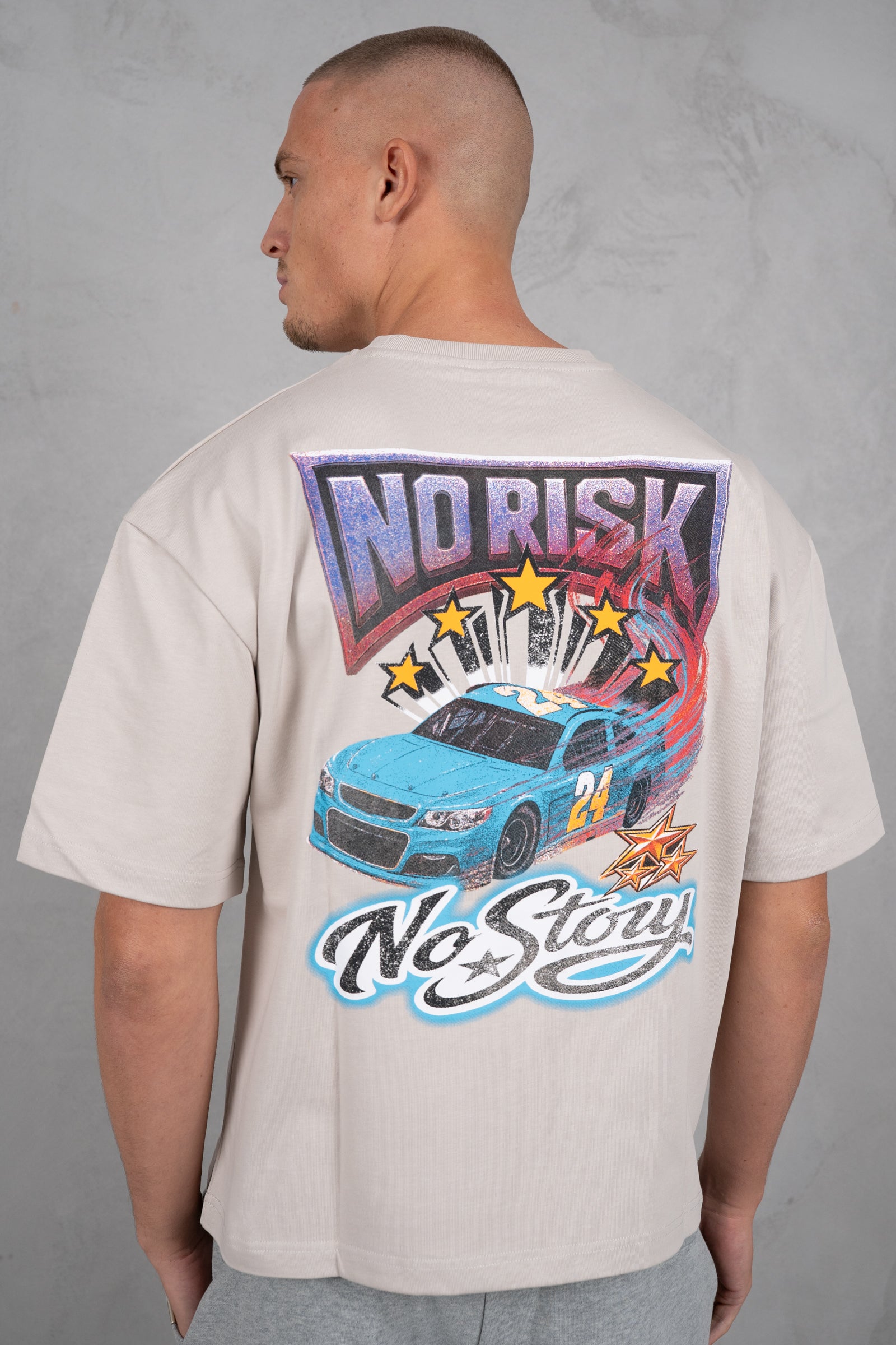 No Risk No Story Boxy T-Shirt - Stone