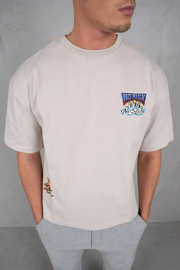 No Risk No Story Boxy T-Shirt - Stone