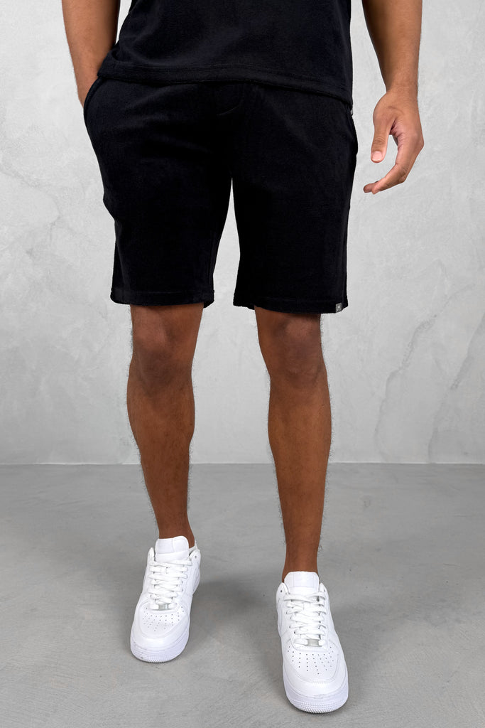Oversized Towelling Twin Set - Black
