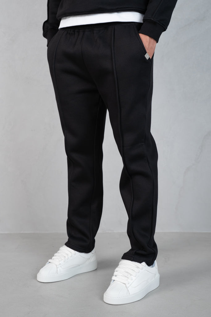 Relaxed Pintuck Joggers - Black