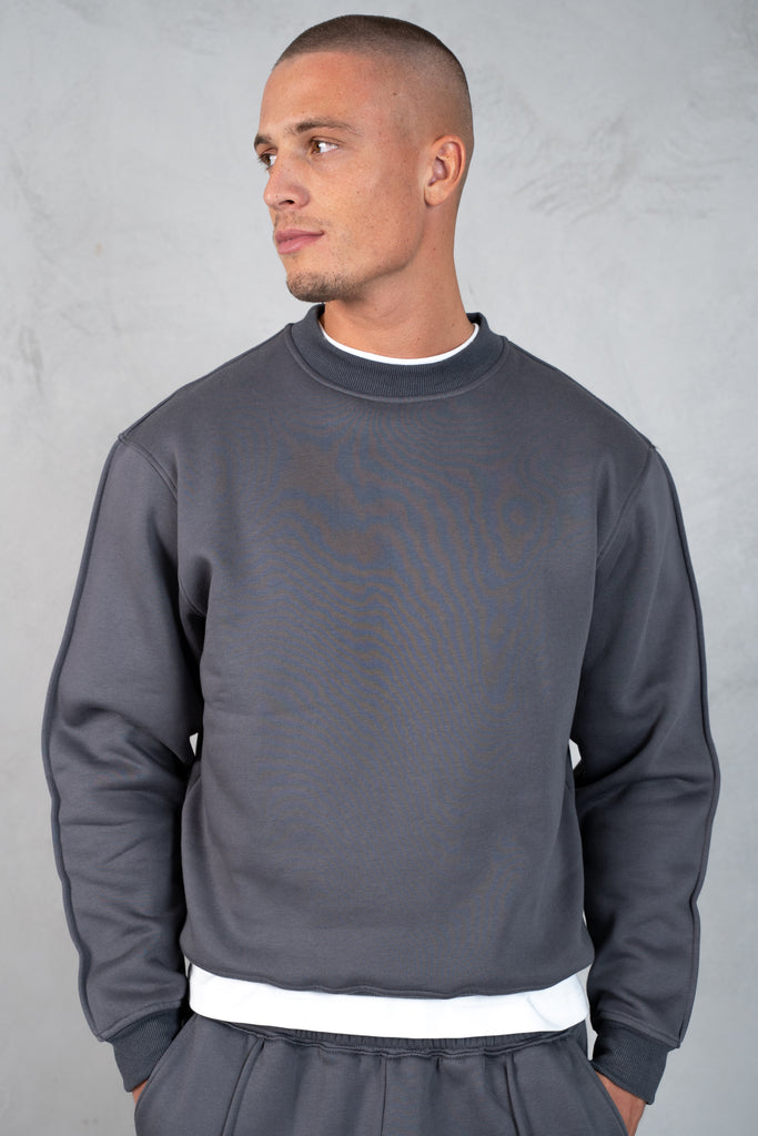 Relaxed Pintuck Joggers - Charcoal