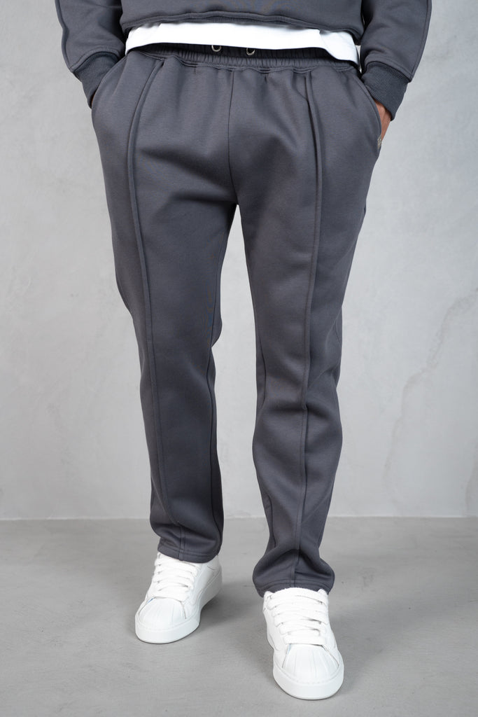 Relaxed Pintuck Joggers - Charcoal