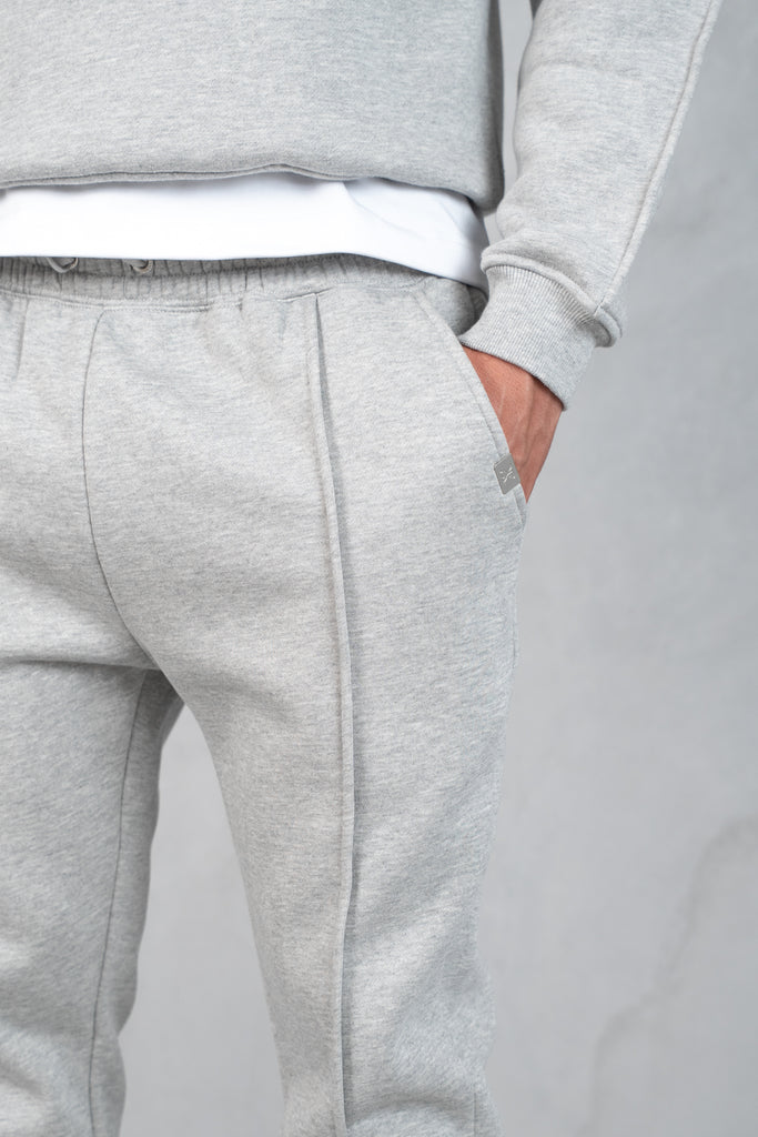 Relaxed Pintuck Joggers - Grey Marl
