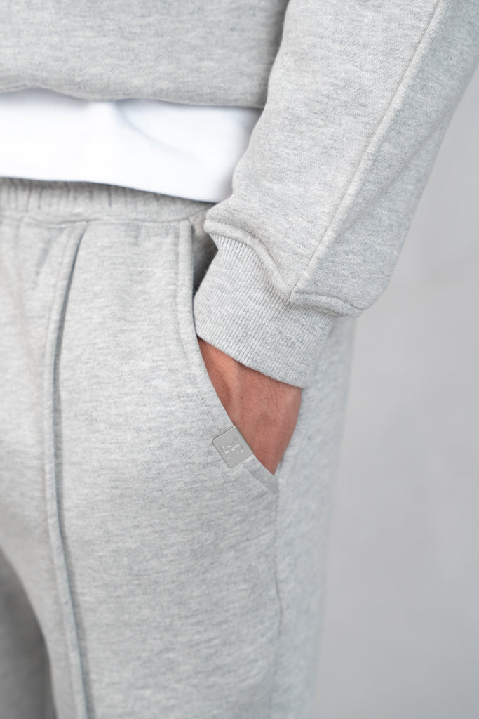 Relaxed Pintuck Joggers - Grey Marl