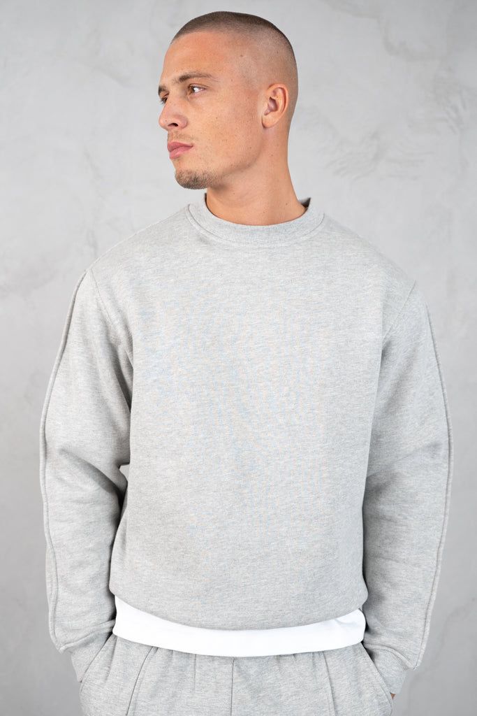 Relaxed Pintuck Joggers - Grey Marl