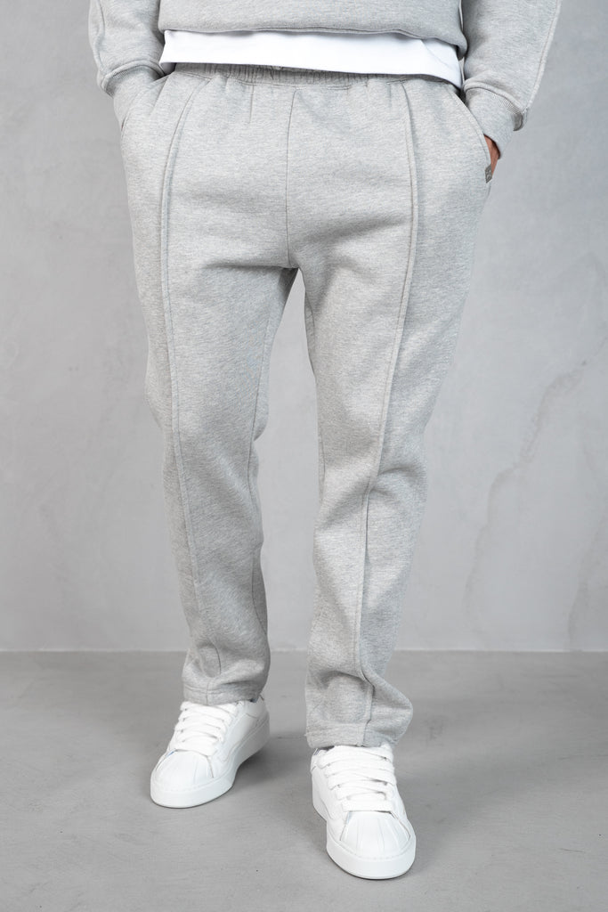 Relaxed Pintuck Joggers - Grey Marl