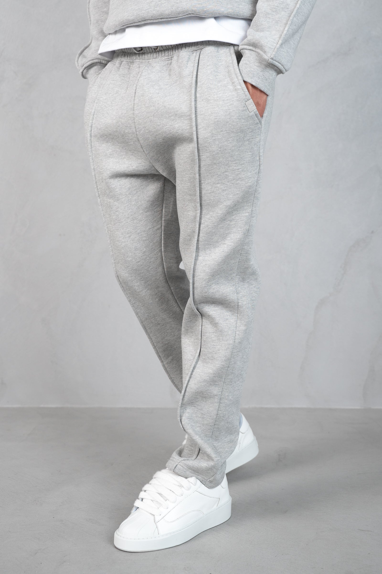 Relaxed Pintuck Joggers - Grey Marl