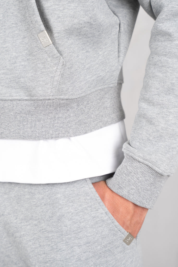 Premium Daily Boxy Double Zip Hoodie - Grey