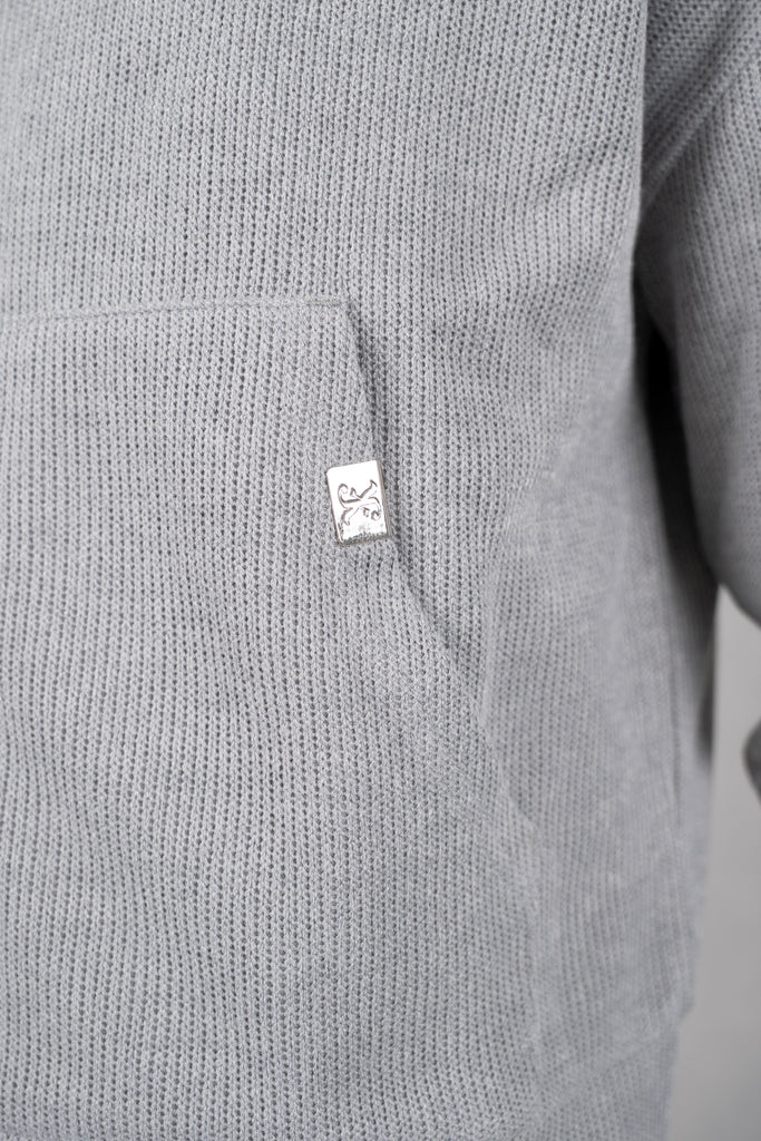 Premium Rib Knit Hoodie - Grey