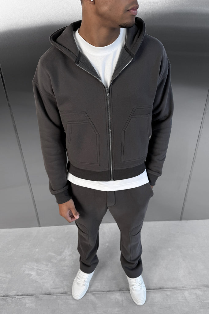 Boxy Carpenter Hoodie - Charcoal