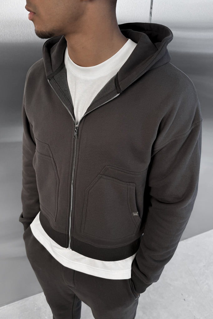 Boxy Carpenter Hoodie - Charcoal