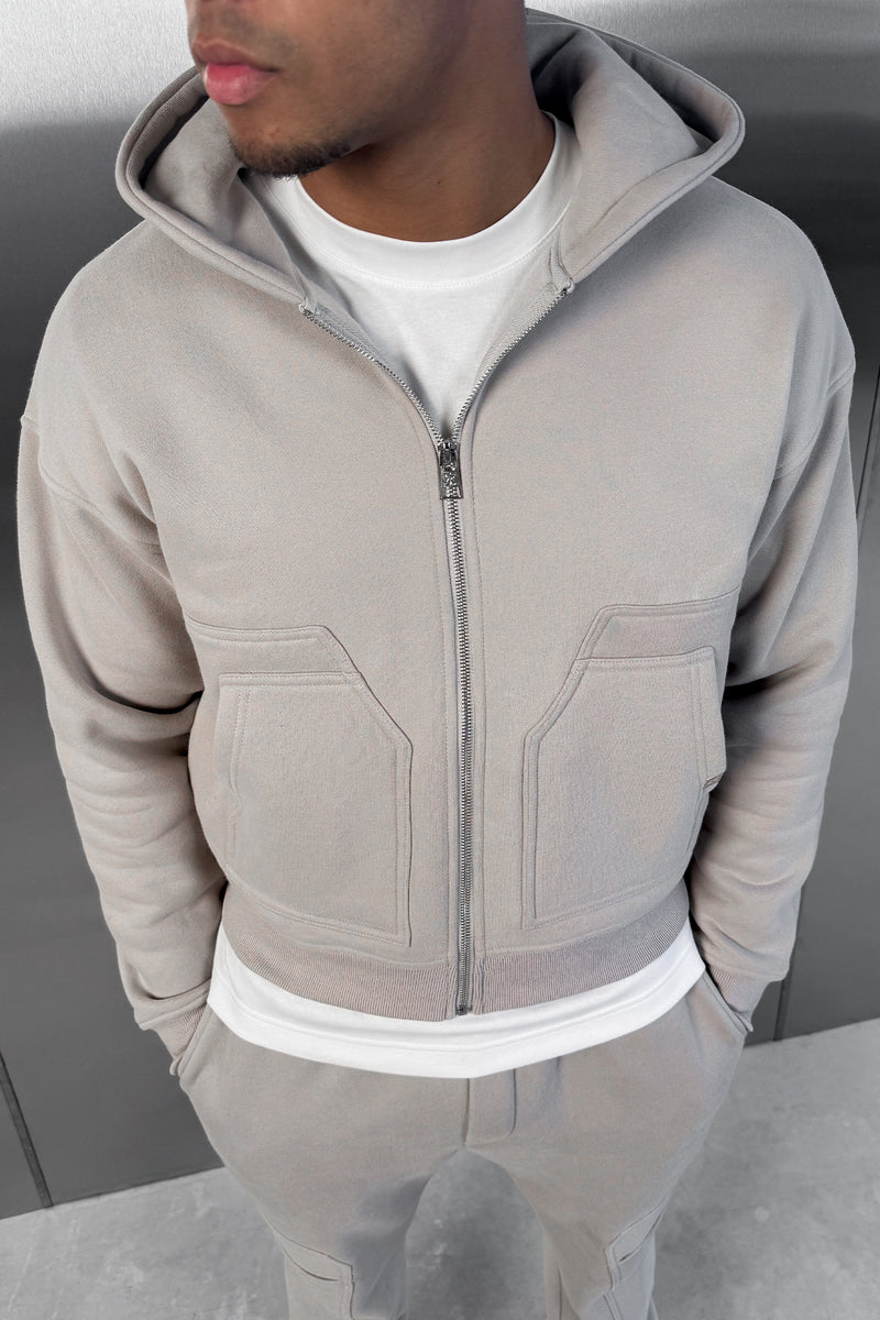 Boxy Carpenter Hoodie - Grey