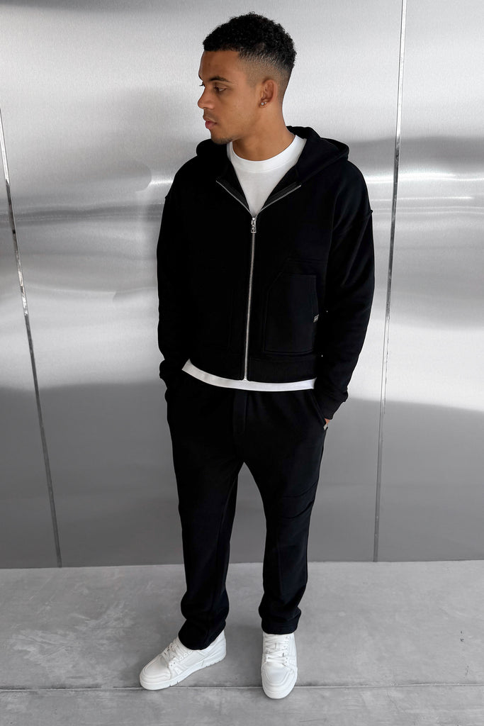 Boxy Carpenter Hoodie - Black