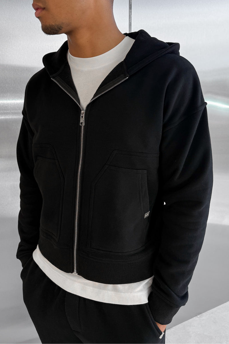 Boxy Carpenter Hoodie - Black