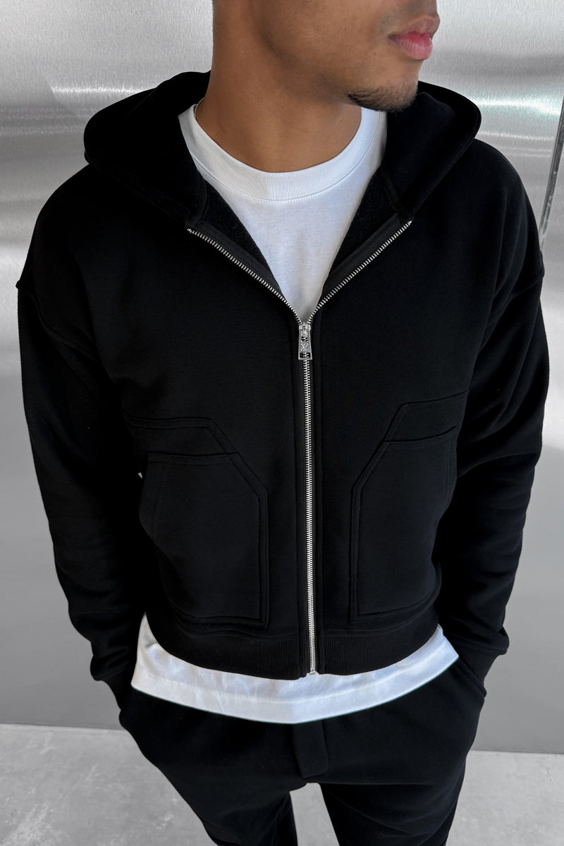 Boxy Carpenter Hoodie - Black