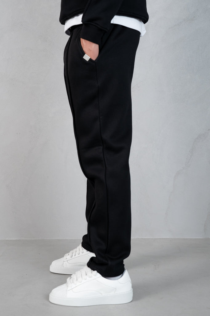 Raw Hem Straight Leg Jogger - Black