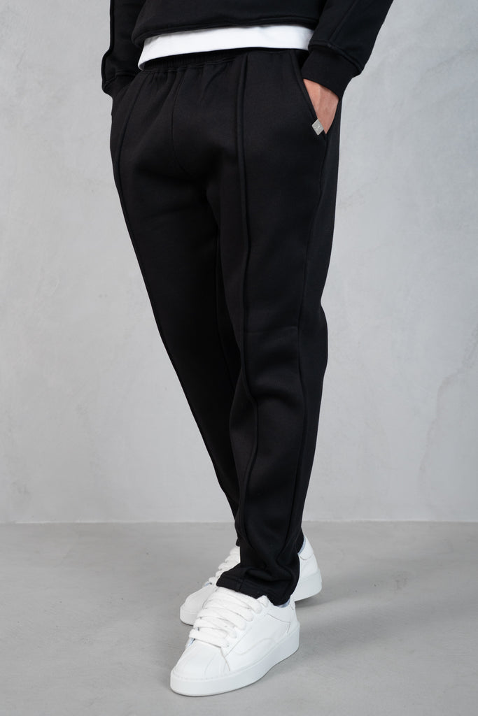 Raw Hem Straight Leg Jogger - Black