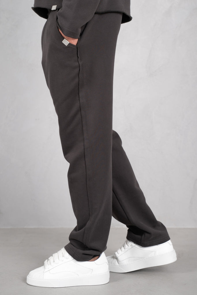 Raw Hem Straight Leg Jogger - Charcoal
