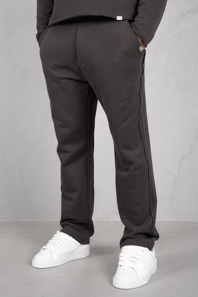 Raw Hem Straight Leg Jogger - Charcoal
