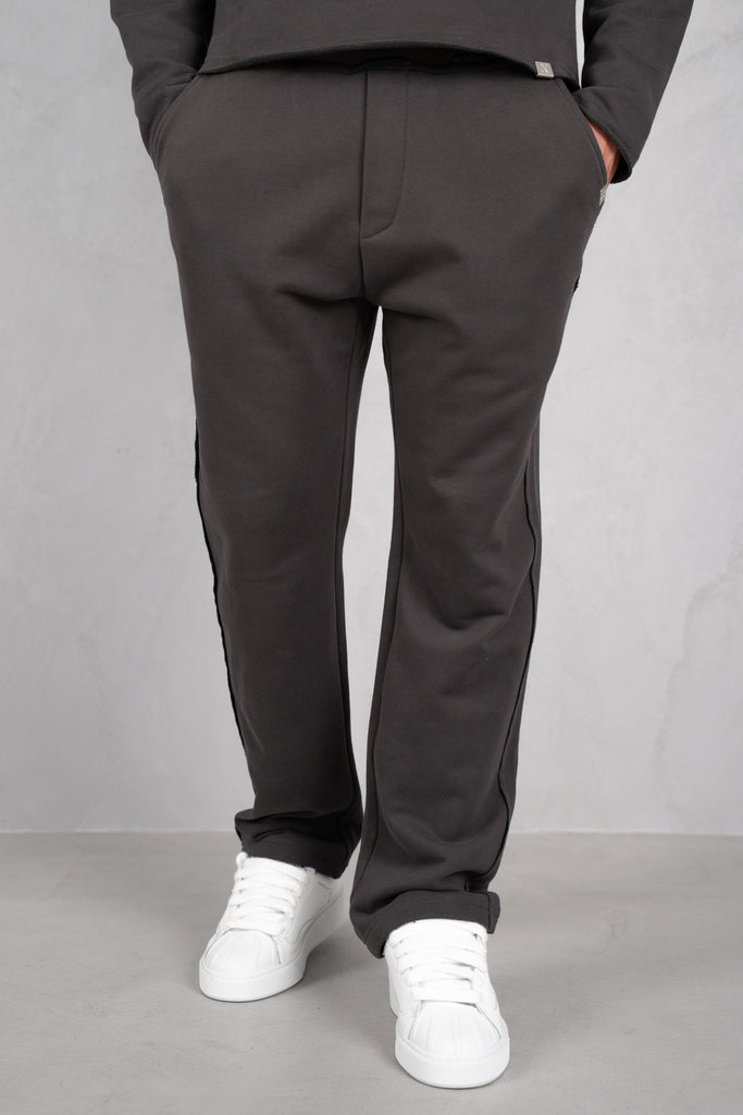 Raw Hem Straight Leg Jogger - Charcoal