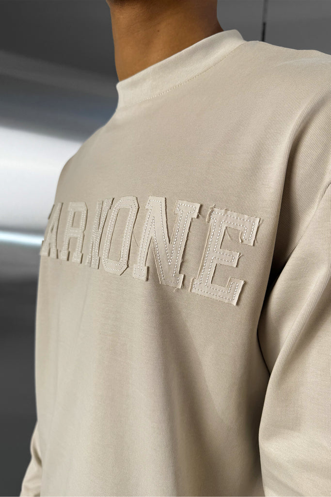 Fear None Boxy Long Sleeve T-Shirt - Stone