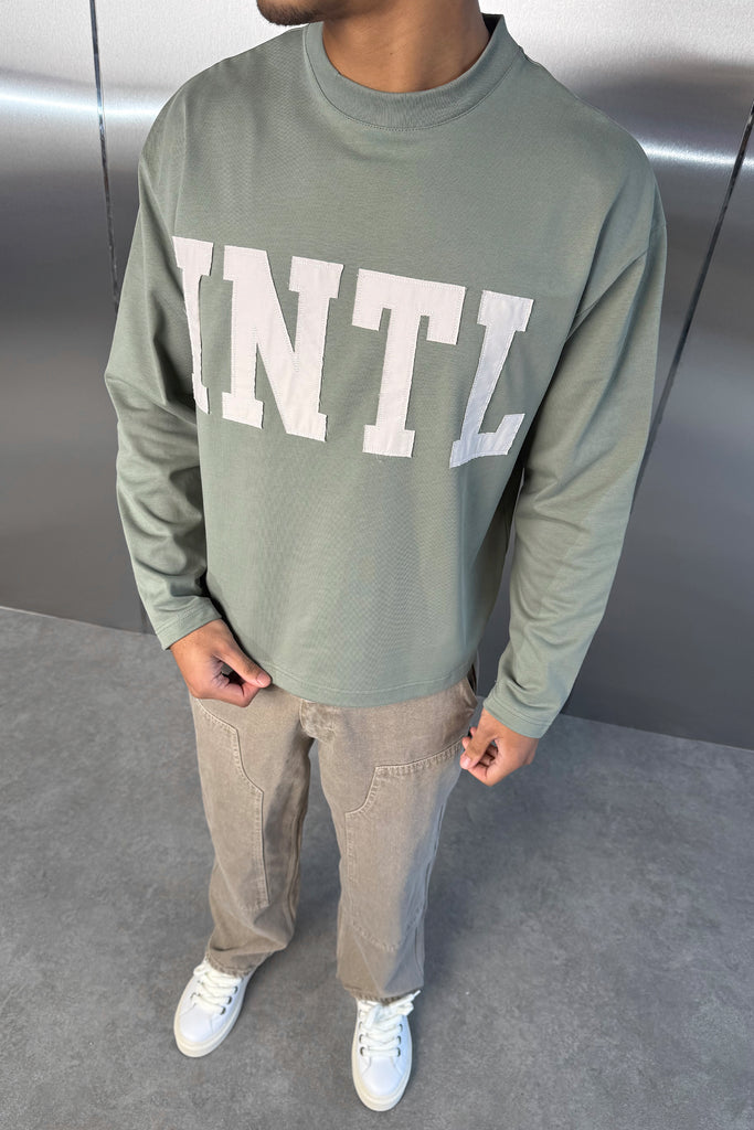 INTL Boxy Long Sleeve T-Shirt - Khaki