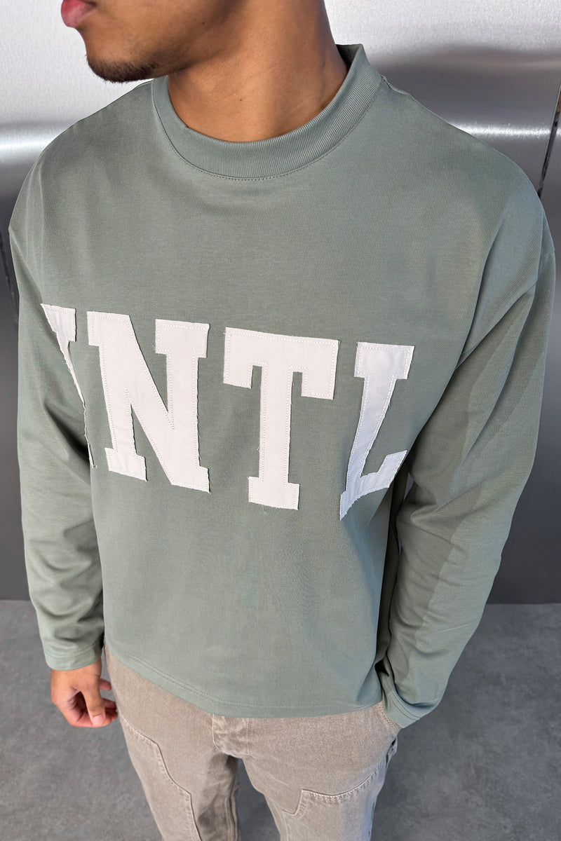 INTL Boxy Long Sleeve T-Shirt - Khaki – JK Attire