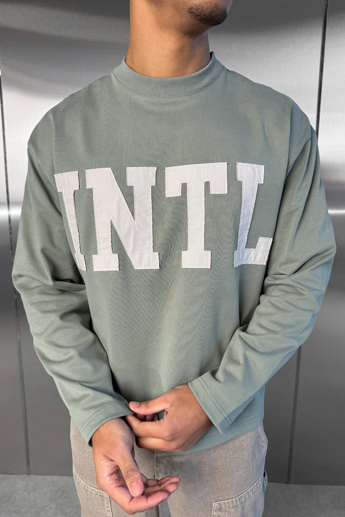 INTL Boxy Long Sleeve T-Shirt - Khaki
