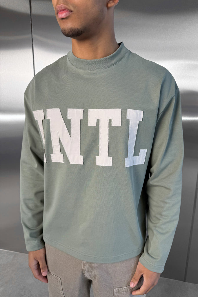 INTL Boxy Long Sleeve T-Shirt - Khaki