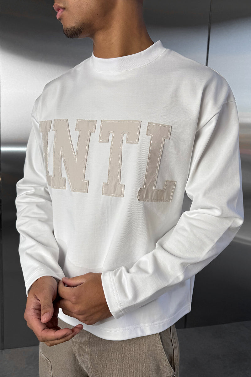 INTL Boxy Long Sleeve T-Shirt - White – JK Attire