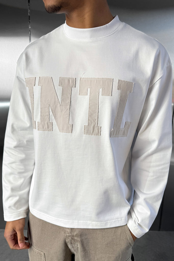 INTL Boxy Long Sleeve T-Shirt - White