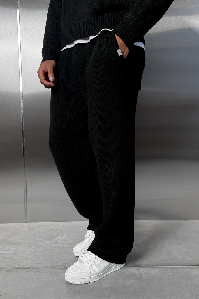 Relaxed Knitted Jogger - Black