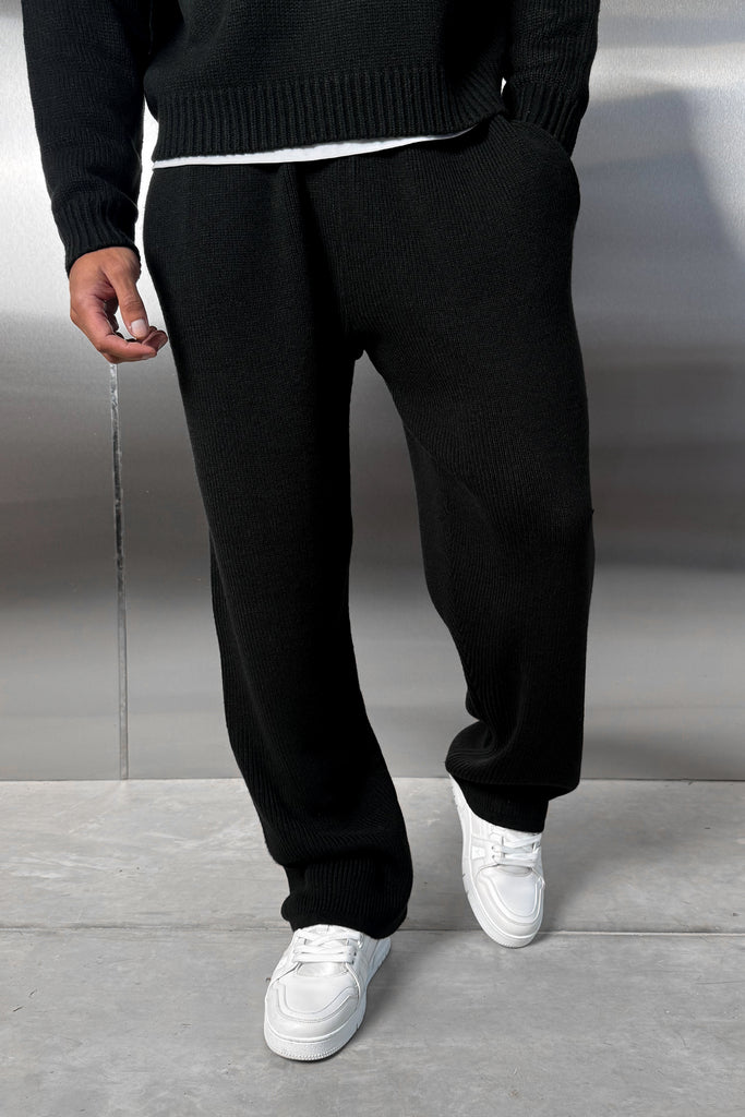 Relaxed Knitted Jogger - Black