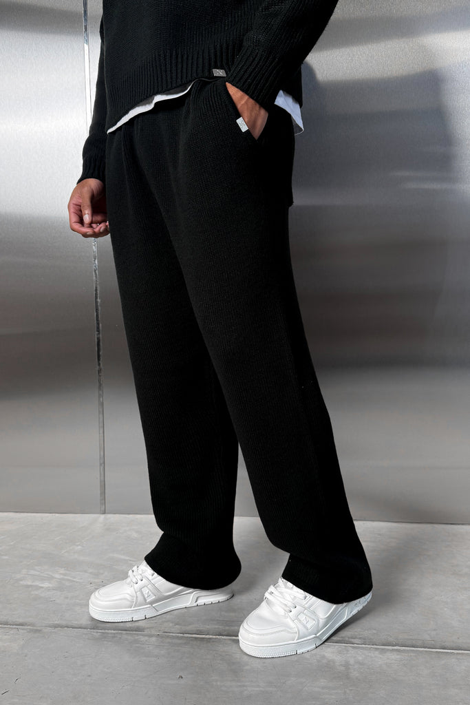 Relaxed Knitted Jogger - Black