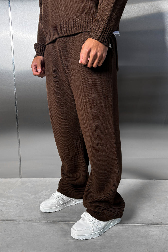 Relaxed Knitted Jogger - Brown