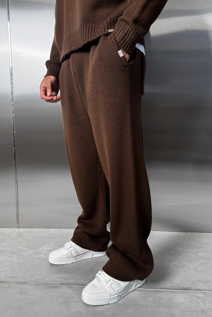 Relaxed Knitted Jogger - Brown